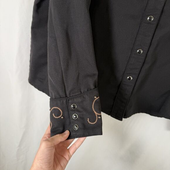 Scully Western Shirt Women's XXL Black Pearl Snap Long Sleeve Embroidered - Picture 5 of 11